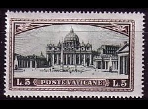 Vatikan Mi.Nr. 34 Freim. Peterskirche mit den Kolonnaden (5L)
