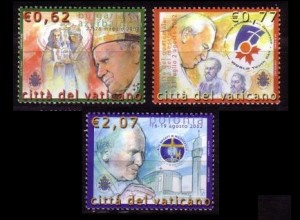Vatikan Mi.Nr. 1471-73 Weltreisen Papst Johannes Paul II. (3 Werte)