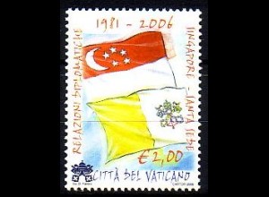 Vatikan Mi.Nr. 1570 Flaggen Singapurs und des Vatikans (2,00)