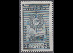 Venezuela Mi.Nr. 527 Freim. Frachtschiff und Abzeichen der Flotte (2)