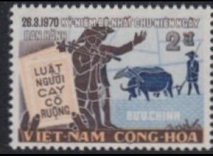 Süd-Vietnam Mi.Nr. 467 Inkrafttreten d.Agrarreform, Gesetzbuch, Bauern (2)