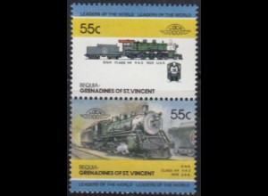 St.Vincent-Grenadinen-Bequia Mi.Nr. Zdr.128-29 Lokomotiven, Class H4 (2 Werte)