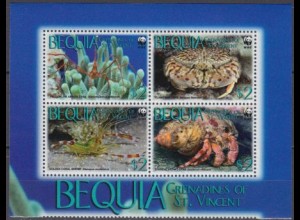 St.Vincent-Grenadinen-Bequia Mi.Nr. Zdr.647-50 Naturschutz, Krebse 