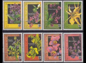 St.Vincent Mi.Nr. 1555-62 Int.Gartenbauausstellung EXPO'90, Orchideen (8 Werte)