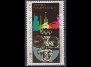 Zentralafrikan.Rep. Mi.Nr. 617A Olymp. Sommersp. Moskau 1980 Gewichtheben (60)