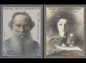Serbien MiNr. (noch nicht im Michel) Leo Tolstoy / Klassische Literatur (2 Werte)