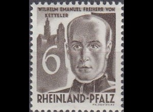D,Franz.Zone,Rheinl.Pfalz Mi.Nr. 35 Freim.o.Wertang.,Bischof v.Ketteler (6 (Pf))