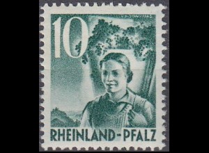 D,Franz.Zone,Rheinl.Pfalz Mi.Nr. 37 Freimarke o.Wertang. Winzerin(10 (Pf))