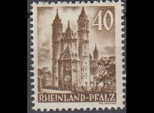 D,Franz.Zone,Rheinl.Pfalz Mi.Nr. 39 Freimarke o.Wertang., Dom Worms (40 (Pf))