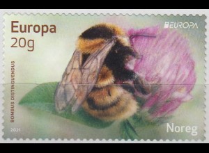 Norwegen Mi.Nr. 2047 Europa 2021 Gefährdete Wildtiere, Deichhummel (20g)