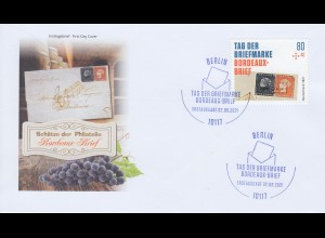 D,Bund Mi.Nr. 3623 Tag der Briefmarke 2021, Bordeaux-Brief (80+40)