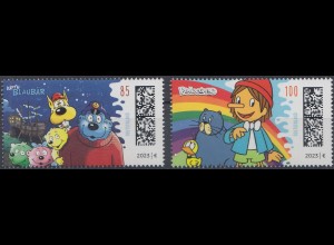 D,Bund Mi.Nr. 3803-3804 Helden der Kindheit, Käpt’n Blaubär, Pinocchio (2 Werte)