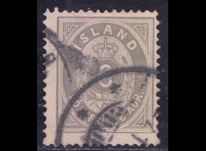 Island Mi.Nr. 7A Ziffer mit Krone im Oval