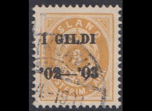 Island Mi.Nr. 24B Ziffer mit Krone im Oval