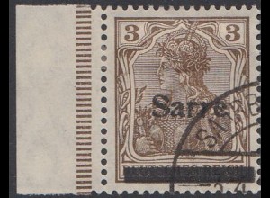 Saargebiet Mi.Nr. 3 I Marke Deutsches Reich, Germania mit Aufdruck Sarre (3)