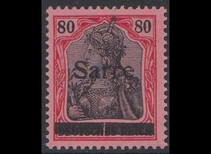 Saargebiet Mi.Nr. 16 I Marke Deutsches Reich, Germania mit Aufdruck Sarre (80)
