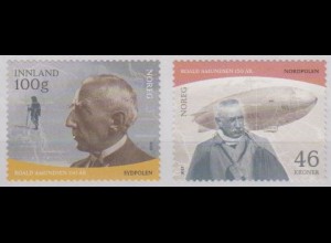 Norwegen Mi.Nr. 2066-2067, 150. Geburtstag Ronald Amundsen, skl. (2 Werte)