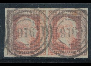 Preußen, Mi.Nr. 1, König Friedrich-Wilhelm IV., Paar, geprüft "Flemming"