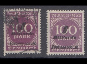 D,Dt.Reich Mi.Nr. 331a + b, Freim. Ziffern im Kreis (1 Mrd. auf 100 M)