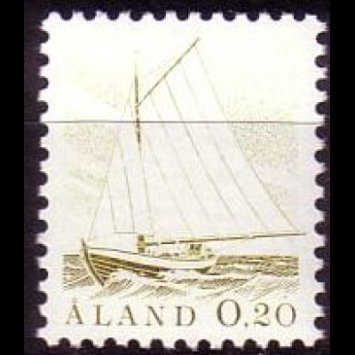 Aland Mi.Nr. 1 Freimarke, Fischerboot (0.20M)