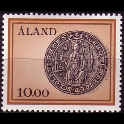Aland Mi.Nr. 6 Freimarke, Siegel d.Aland-Inseln (10.00M)