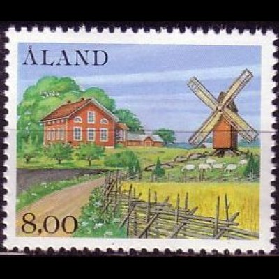Aland Mi.Nr. 13 Bauernhof, Windmühle (8M)
