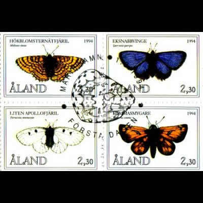 Aland Mi.Nr. 82-85 Schmetterlinge (4 Werte)