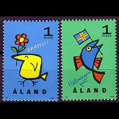 Aland Mi.Nr. 107-108 Grußmarken (2 Werte)