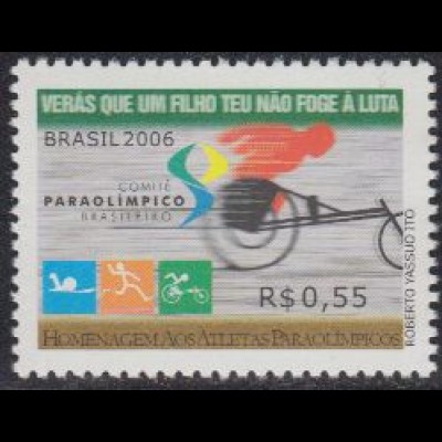 Brasilien Mi.Nr. 3449 10J. Nat. Paralympisches Komitee, Rollstuhlsportler (0,55)
