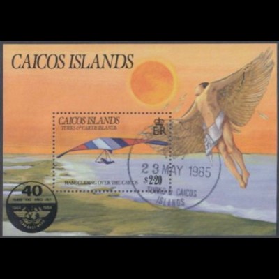 Caicos-Inseln Mi.Nr. Block 10 Int.Organisation f.Zivilluftfahrt, Hängegleiter