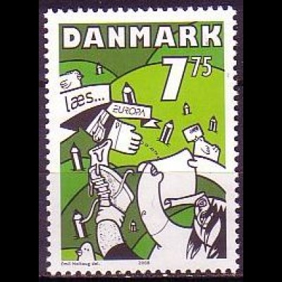 Dänemark Mi.Nr. 1502 Europa 2008, Der Brief, Postbote übergibt Brief (7,75)