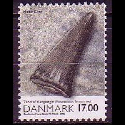 Dänemark Mi.Nr. 1527 Natur, Kreidefelsen von Mon, Fossiler Zahn (17,00)