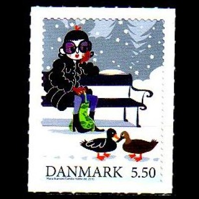 Dänemark Mi.Nr. 1624 Wintermärchen, Frau im Park, Entenpaar, skl. (5,50)