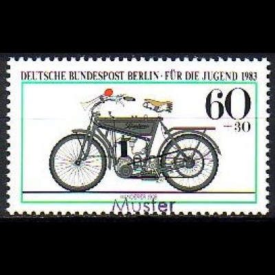 Berlin Mi.Nr. 695 Jugend 83 Motorräder, Wanderer 1908 (60+30)
