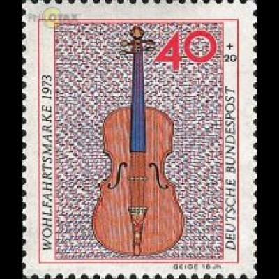 D,Bund Mi.Nr. 784 Wohlf.73 Musikinstrumente, Geige (40+20)