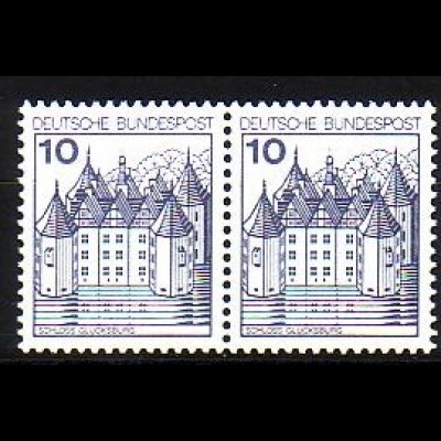D,Bund Mi.Nr. 913 Paar Freim. Burgen & Schlösser, waager.Paar (2 x 10)
