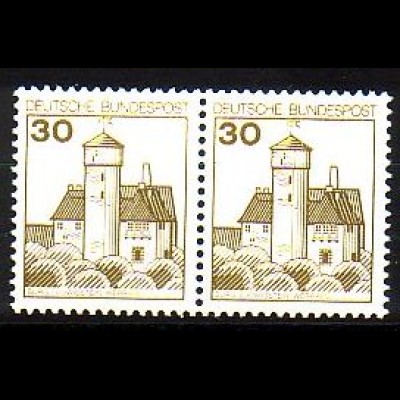 D,Bund Mi.Nr. 914 Paar Freim. Burgen & Schlösser, waager.Paar (2 x 30)