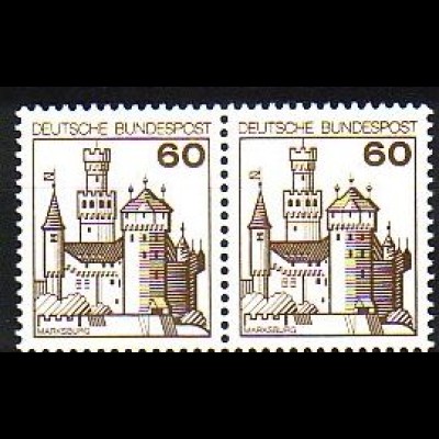 D,Bund Mi.Nr. 917 Paar Freim. Burgen & Schlösser, waager.Paar (2 x 60)