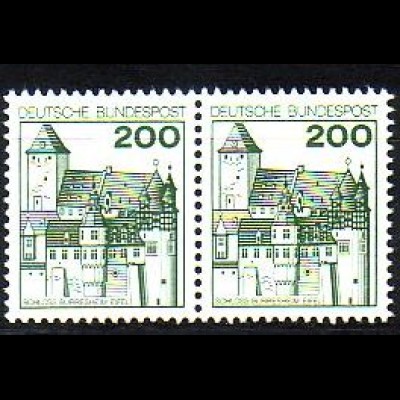 D,Bund Mi.Nr. 920 Paar Freim. Burgen & Schlösser, waager.Paar (2 x 200)