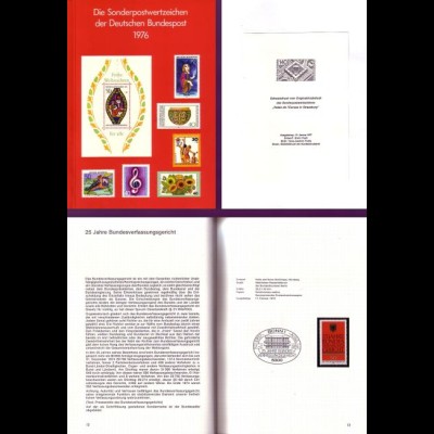 D,Bund Jahrbuch 1976 mit Sondermarken Bund + Berlin in Taschen + Schwarzdruck