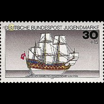 D,Bund Mi.Nr. 929 Jugend 77, Segelschiff Wappen von Hamburg (30+15)