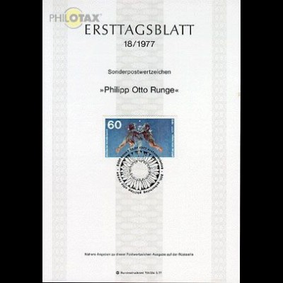 D,Bund Mi.Nr. 18/77 Philipp Otto Runge (Marke MiNr.940)