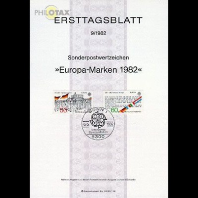 D,Bund Mi.Nr. 9/82 Europa, Historische Ereignisse (Marken MiNr.1130-1131)