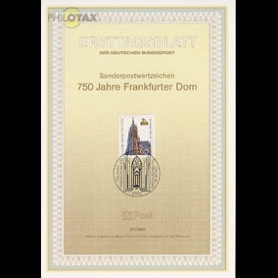 D,Bund Mi.Nr. 27/89 750 Jahre Dom Frankfurt (Marke MiNr.1434)