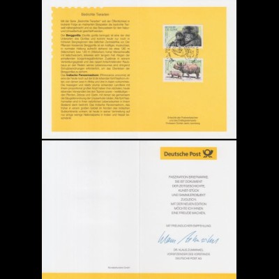 D,Bund Mi.Nr. 2182-83 Bedrohte Tierarten, Berggorilla, Nashorn (2 Werte)