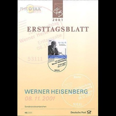 D,Bund Mi.Nr. 48/01 Werner Heisenberg (Marke MiNr.2228)