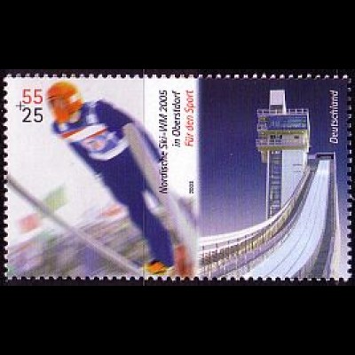 D,Bund Mi.Nr. 2442 Sporthilfe 05, Nordische Ski WM, Skispringen (55+25)
