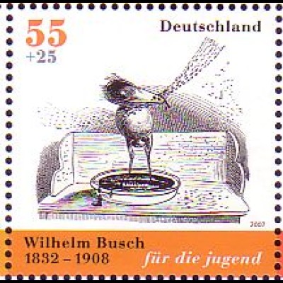 D,Bund Mi.Nr. 2607 Wilh. Busch, Hans Huckebein (55+25)