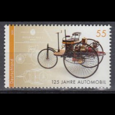 D,Bund Mi.Nr. 2867 125 J. Automobil, Benz-Patent-Motorwagen (55)