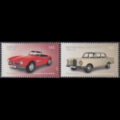 D,Bund Mi.Nr. 3143-44 Klassische deutsche Automobile, BMW u.Mercedes (2 Werte)